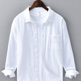 Capucine — Chemise en lin et coton à manches longues et poche