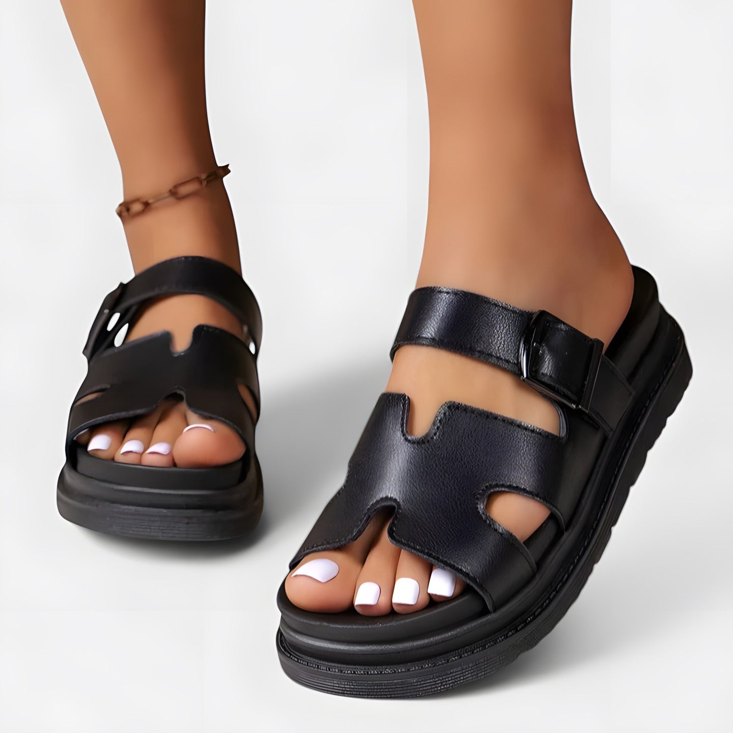 Marilyn | Sandales orthopédiques femme élégantes Noir