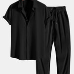 Ensemble — chemise côtelée coupe ajustée & pantalon côtelé à jambe droite