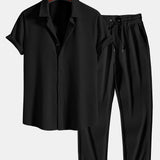 Ensemble — chemise côtelée coupe ajustée & pantalon côtelé à jambe droite