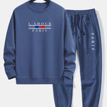 Ensemble Capucine — sweat à col rond coupe décontractée à slogan Paris & pantalon de jogging