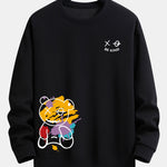 Ensemble — sweat à col rond coupe décontractée à imprimé ours graffiti & pantalon de jogging