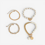 Ensemble de bracelets chic en or 4 pièces – Serpent, perles et maillons