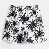 Ensemble — chemise à imprimé palmiers coupe décontractée & short de bain à imprimé palmiers