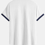 Ensemble — chemise froissée brodée de palmiers contrastants & short froissé à cordon