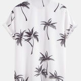 Ensemble — chemise à imprimé palmiers & short à cordon en lin et coton