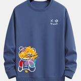 Ensemble — sweat à col rond coupe décontractée à imprimé ours graffiti & pantalon de jogging