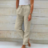Jacqueline | Pantalon fuselé à cordon et ourlet revers