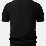 Ensemble — polo gaufré zippé en maille contrastante & pantalon fuselé coupe slim