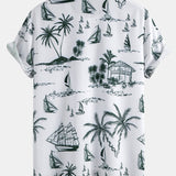 Ensemble — chemise à imprimé nautique & short de bain uni à cordon