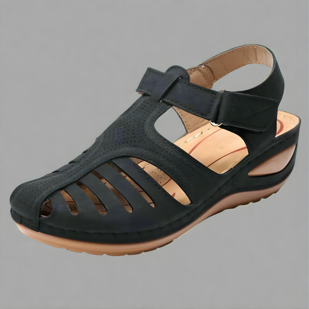 Corinne | Sandales orthopédiques femme hallux valgus Noir