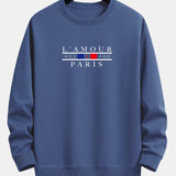 Ensemble Capucine — sweat à col rond coupe décontractée à slogan Paris & pantalon de jogging