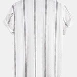 Ensemble — chemise jacquard rayée géométrique & pantalon texturé froissé