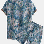 Ensemble — chemise cubaine jacquard à fleurs peintes & short