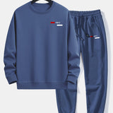 Ensemble — sweat à col rond coupe décontractée à imprimé rayé Paris & pantalon de jogging