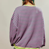 Irène | Sweat à rayures et bords contrastés