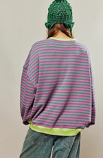 Irène | Sweat à rayures et bords contrastés