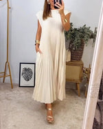 Agnès | Robe plissée évasée d'une élégance naturelle