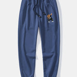Ensemble — sweat à col rond coupe décontractée à imprimé ours & pantalon de jogging