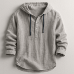 LINEN HOODED SHIRT FOR MEN