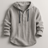 LINEN HOODED SHIRT FOR MEN