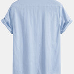 Chemise boutonnée en lin à poche