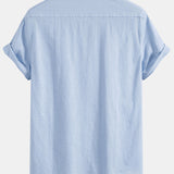 Chemise boutonnée en lin à poche