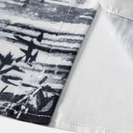 Ensemble — chemise à imprimé paysage à l'encre & short de bain mi-long à cordon