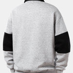 Ensemble — sweat à col polo color block & pantalon de jogging à plis