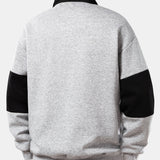 Ensemble — sweat à col polo color block & pantalon de jogging à plis