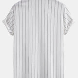 Ensemble Capucine — chemise texturée rayée & pantalon en lin à jambe droite