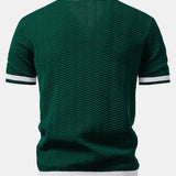 Ensemble — polo en maille texturée contrastante à col V & short chino