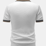 Ensemble — polo en maille à bordure contrastante & pantalon fuselé coupe slim