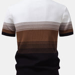 Ensemble — polo en maille rayée dégradée & pantalon fuselé coupe slim