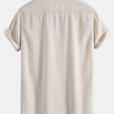 Ensemble — chemise cubaine en lin à poches & pantalon fuselé coupe slim