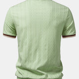Ensemble — polo zippé en maille texturée à bordure contrastante & short chino