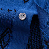 Ensemble Capucine — chemise en maille géométrique & pantalon fuselé coupe slim