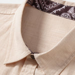Ensemble Capucine — chemise en lin à imprimé paisley contrastant & pantalon en lin à jambe droite