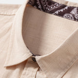 Ensemble Capucine — chemise en lin à imprimé paisley contrastant & pantalon en lin à jambe droite