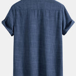 Ensemble Capucine — chemise texturée à deux poches & pantalon en lin à jambe droite