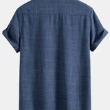 Ensemble Capucine — chemise texturée à deux poches & pantalon en lin à jambe droite