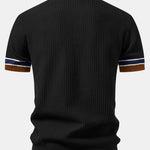 Ensemble — polo en maille gaufrée à bordure rayée contrastante & pantalon fuselé coupe slim