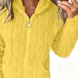 Marie | Sweat zippé à capuche en maille torsadée