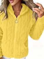 Marie | Sweat zippé à capuche en maille torsadée