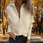 Bertille | Pull en maille côtelée à demi-zip