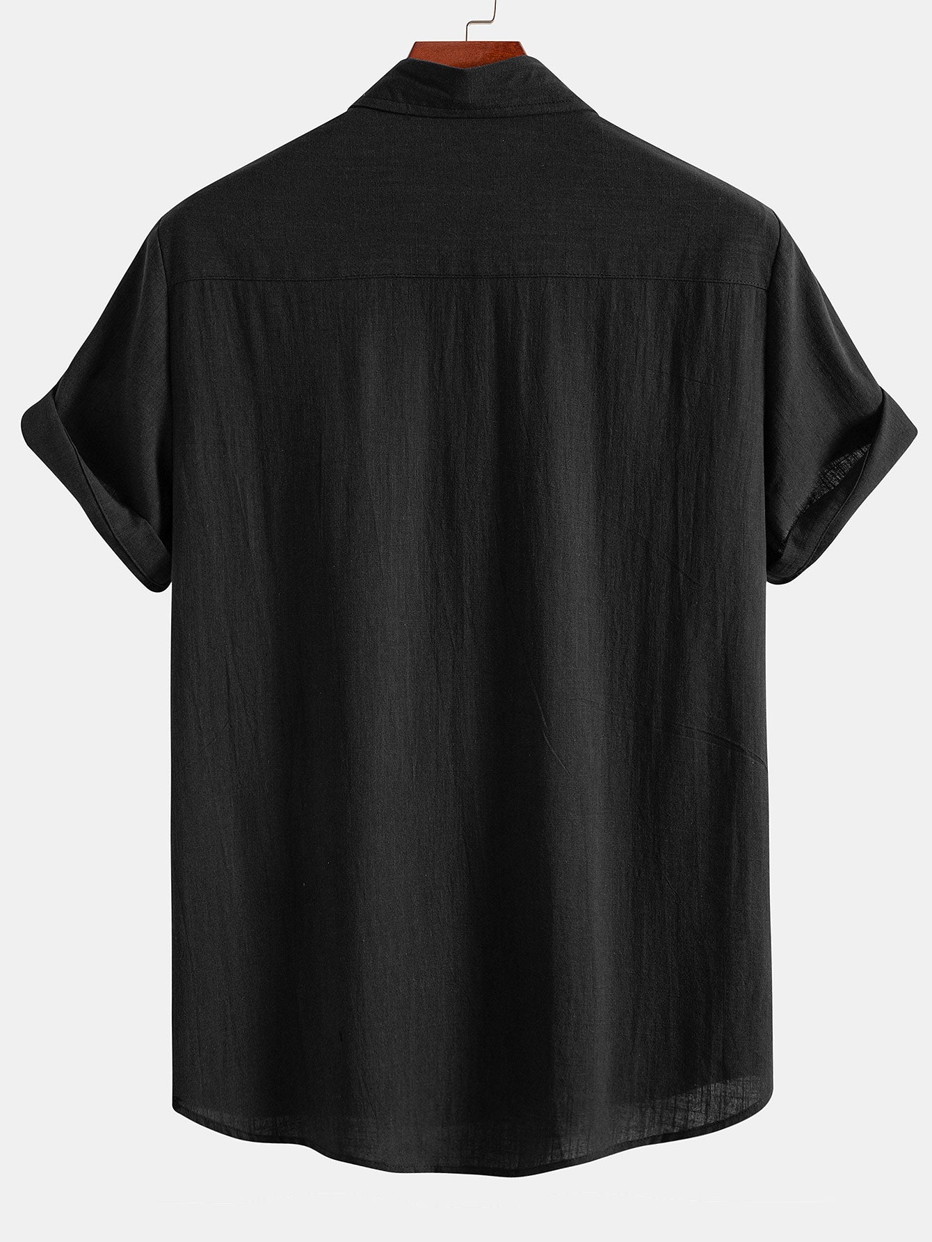 Chemise boutonnée en lin contrastant à imprimé poker