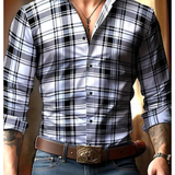 PLAID LONG SLEEVE SHIRT FOR MEN