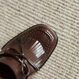 Mocassins à Talon Carré Vernis