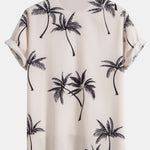 Ensemble — chemise à imprimé palmiers & short à cordon en lin et coton