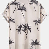 Ensemble — chemise à imprimé palmiers & short à cordon en lin et coton